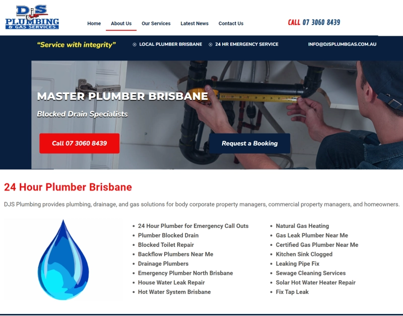 DJS Plumbing and Gas About Us page