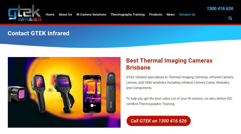 GTEK Infrared Contact page with SEO content